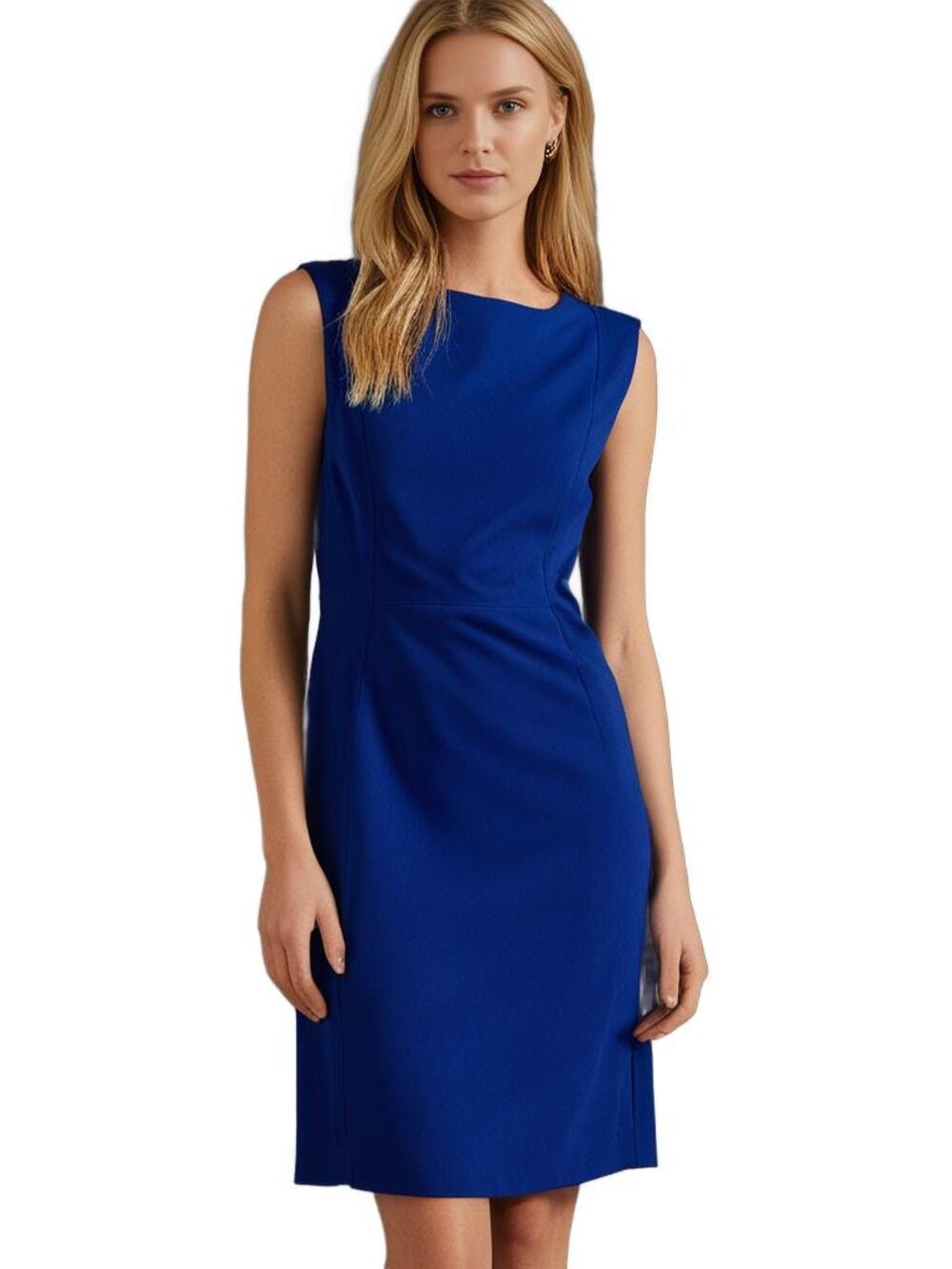 Marc New York Andrew Marc Royal Blue Sheath Dress Size 18 Petite (Tag Reads 14)